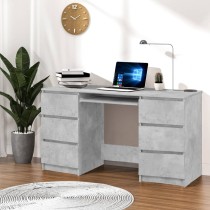 Writing Desk White and Sonoma Oak 140x50x77 cm Engineered Wood