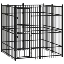 Outdoor Dog Kennel with Roof Steel 18.43 m