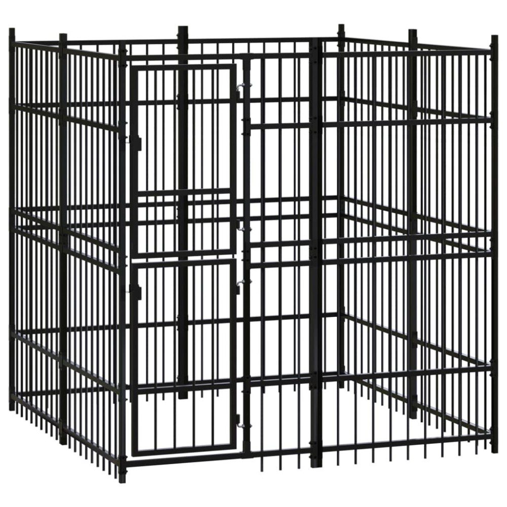 Outdoor Dog Kennel with Roof Steel 18.43 m