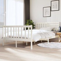 Bed Frame 135x190 cm Double Solid Wood
