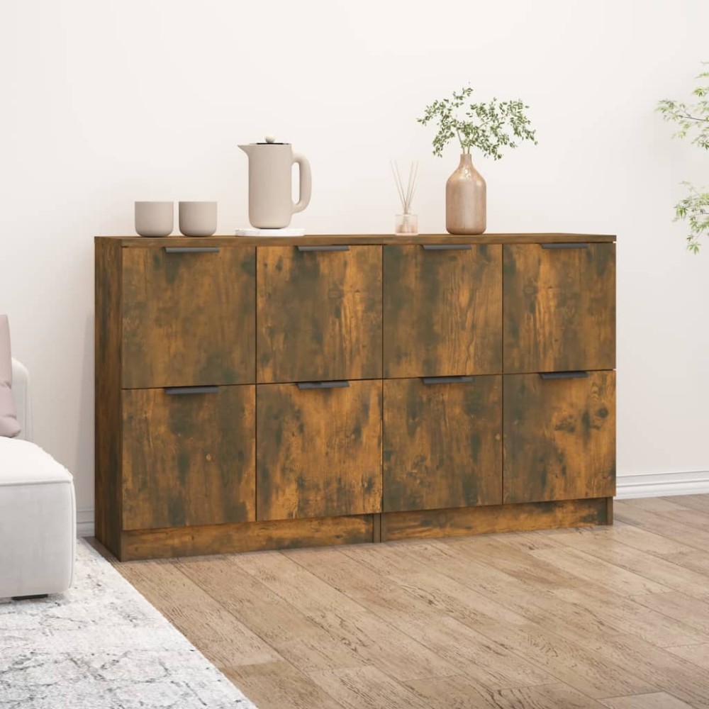 Sideboards 2 Stk. Grau Sonoma 60x30x70 cm Holzwerkstoff