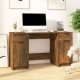 Desk with Side Cabinet Black Engineered Wood