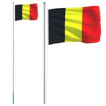 Belgium Flag and Pole 6.23 m Aluminium