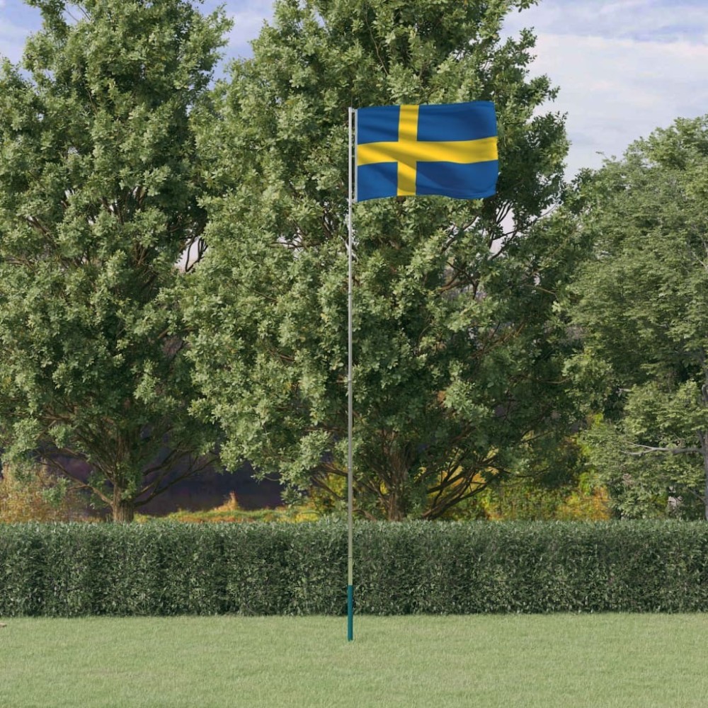 Sweden Flag and Pole 5.55 m Aluminium