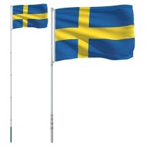 Sweden Flag and Pole 5.55 m Aluminium