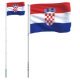 Flagge Kroatiens mit Mast 5,55 m Aluminium