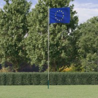 Europe Flag and Pole 6.23 m...
