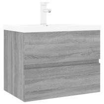 Sink Cabinet with Built-in Basin Brown Oak Engineered Wood