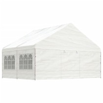 Gazebo with Roof White 5.88x2.23x3.75 m Polyethylene