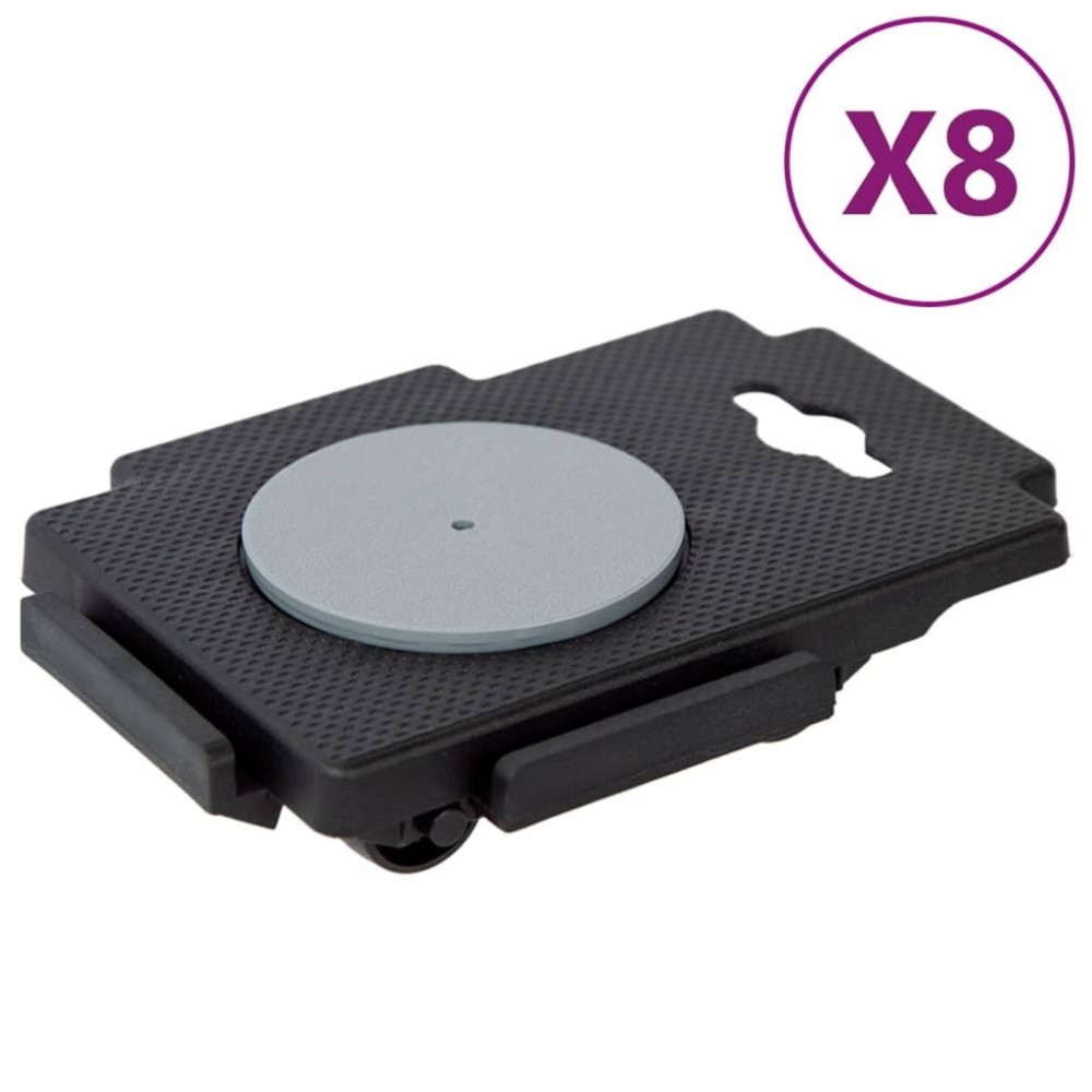 Moving Dollies with 8 Wheels 4 pcs Black Polypropylene 150 kg