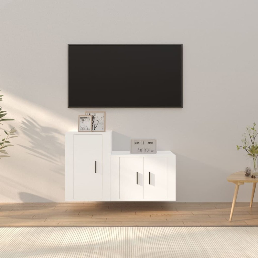 2 Piece TV Cabinet Set Concrete Grey Engineered Wood