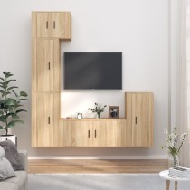 5-tlg. TV-Schrank-Set Betongrau Holzwerkstoff