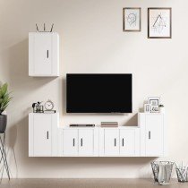 5 Piece TV Cabinet Set Smoked Oak Engineered Wood