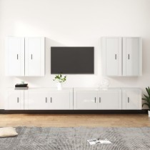 8 Piece TV Cabinet Set Smoked Oak Engineered Wood