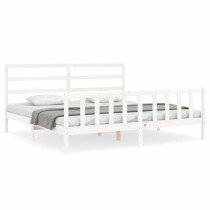 Bed Frame with Headboard Double Solid Wood