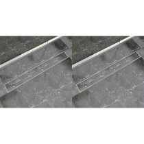 Linear Shower Drain 2 pcs 1030x140 mm Stainless Steel
