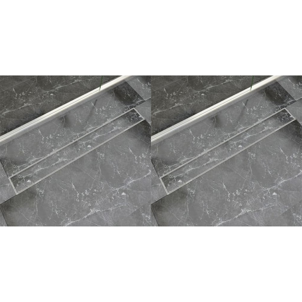 Linear Shower Drain 2 pcs 1030x140 mm Stainless Steel