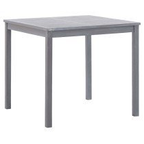 Garden Table Grey 80x80x74 cm Solid Acacia Wood