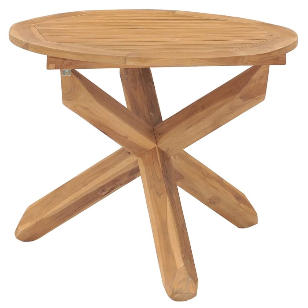 Garden Dining Table 90x75 cm Solid Teak Wood