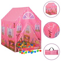 Children Play Tent with 250 Balls Pink 69x94x104 cm