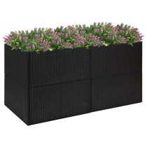 Garden Planter Black 80x80x40 cm Poly Rattan