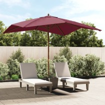 Garden Parasol with Wooden Pole Black 300x300x273 cm