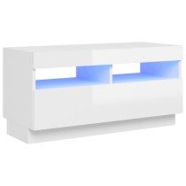 TV Cabinet with LED Lights High Gloss Grey 80x35x40 cm