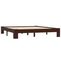 Bed Frame Dark Brown Solid Pine Wood 180x200 cm 6FT Super King