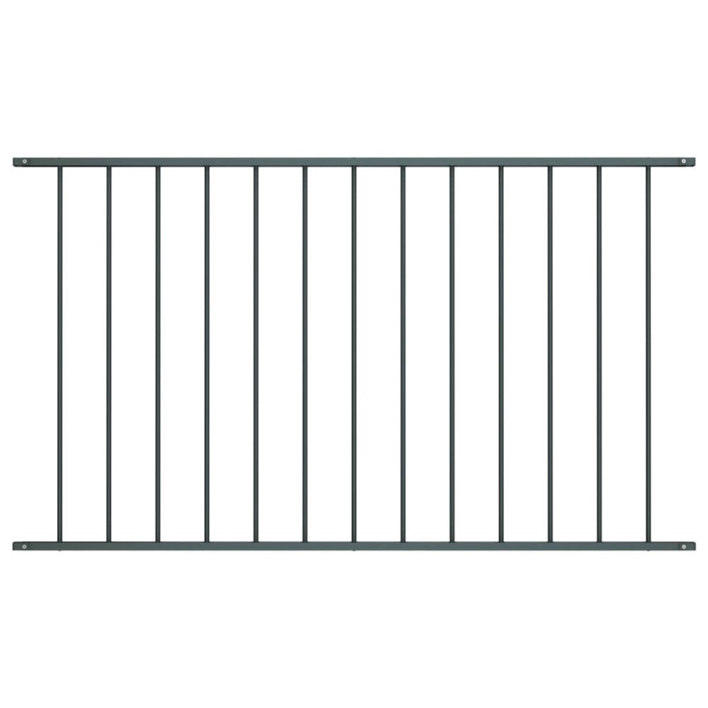 Fence Panel Powder-coated Steel 1.7x1.25 m White