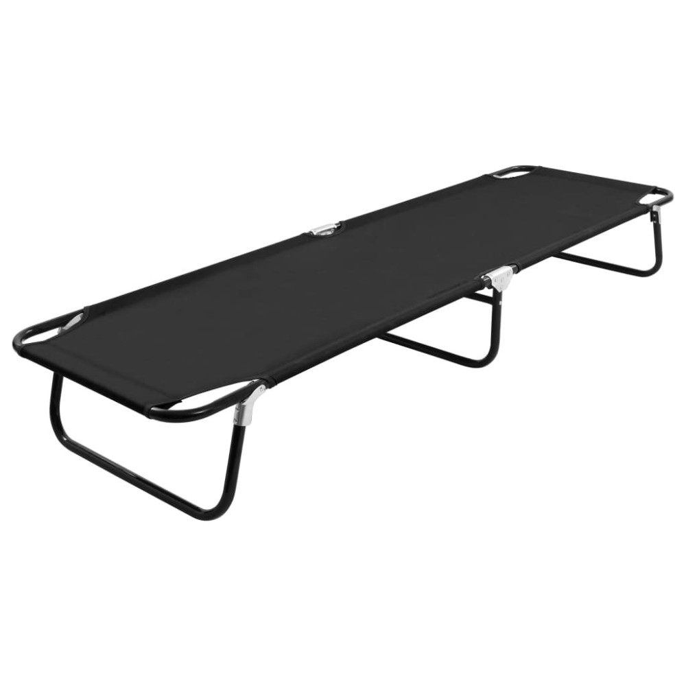 Folding Sun Lounger Steel Leaf Pattern