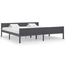 Bed Frame Solid Pinewood Grey 160x200 cm