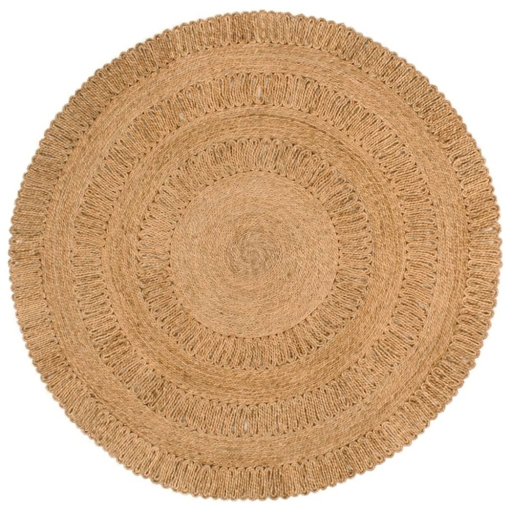 Teppich Jute Handgeflochten 120 cm Rund