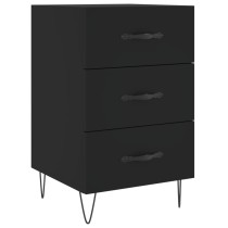 Bedside Cabinet Black 40x40x66 cm Engineered Wood