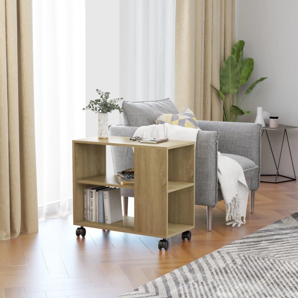 Side Table Smoked Oak 70x35x55 cm Engineered Wood