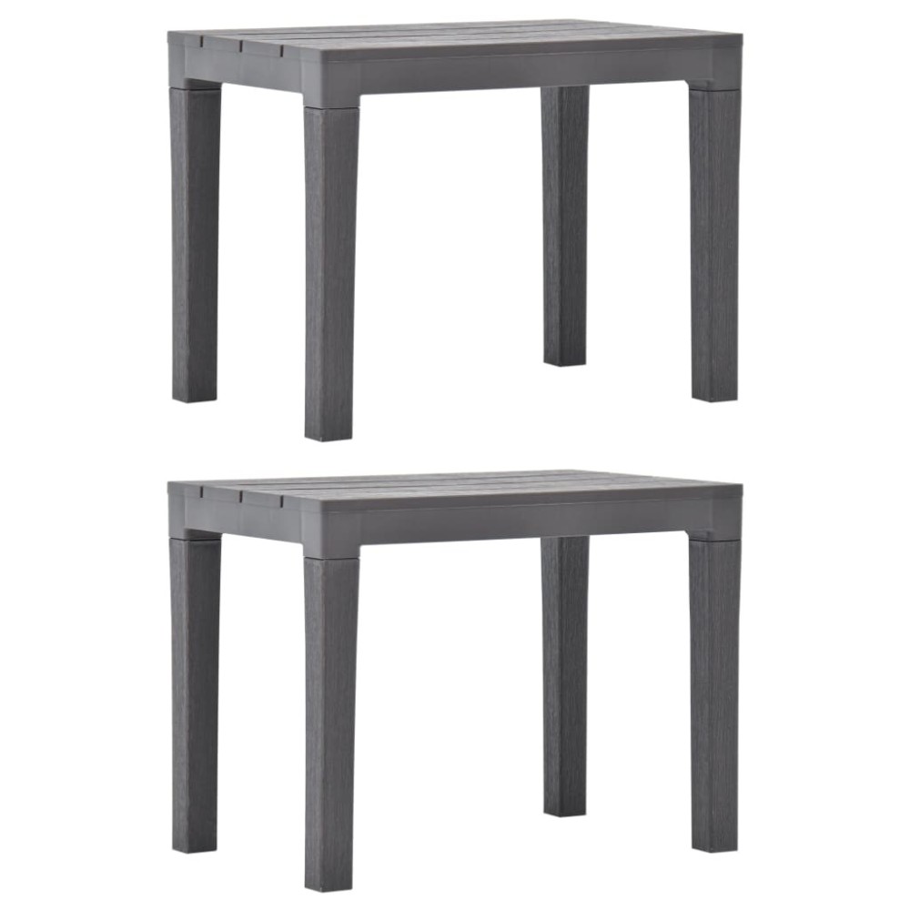 Garden Benches 2 pcs Anthracite Plastic