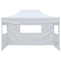 Foldable Patry Tent with 3 Sidewalls 3x4.5 m White