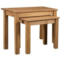 Nesting Tables 2 pcs White Solid Pine Wood Panama Range