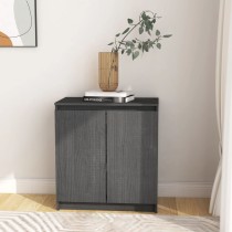 Side Cabinet Black 60x36x65 cm Solid Pinewood