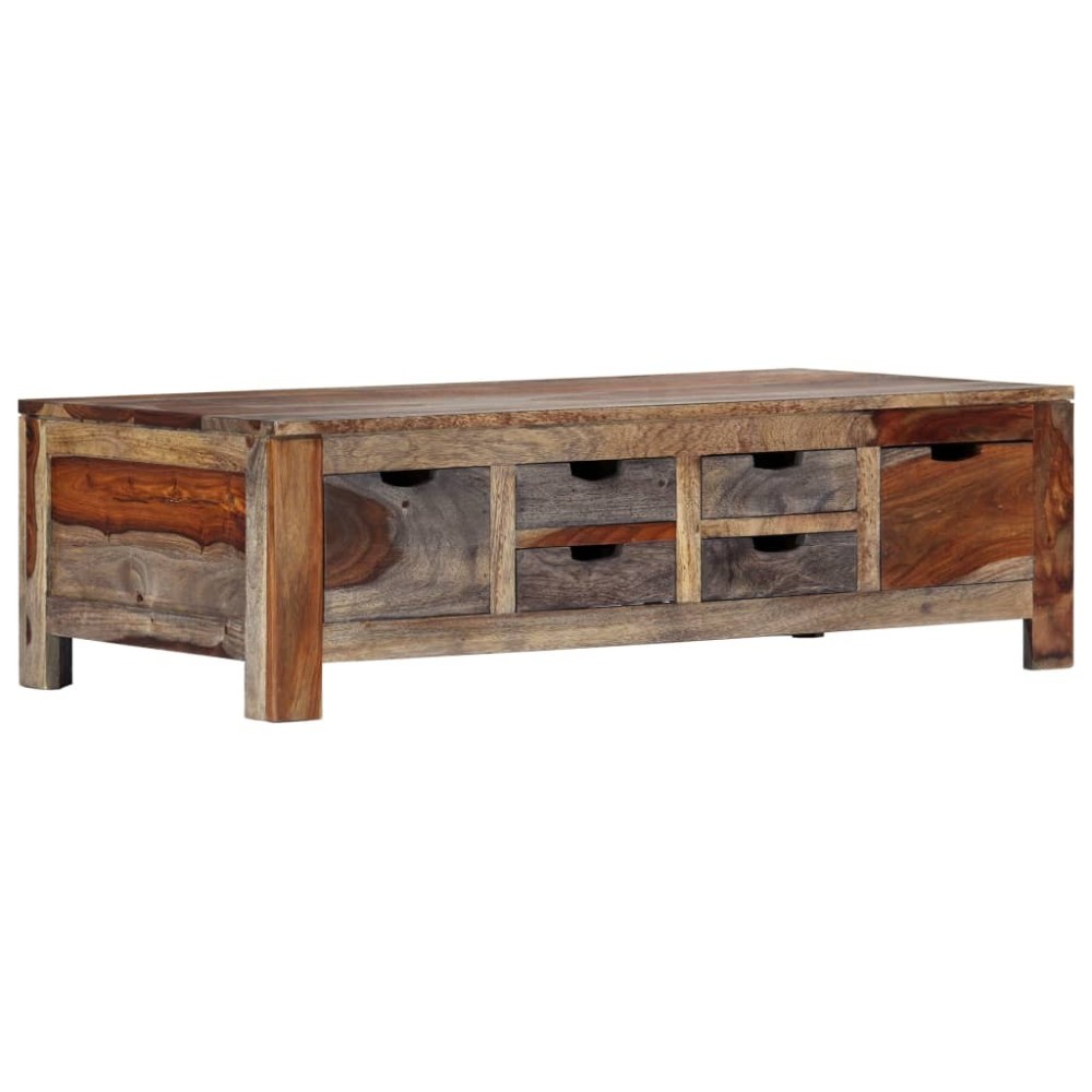 Coffee Table Grey 100x50x30 cm Solid Sheesham Wood