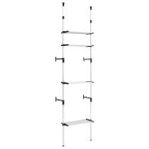Telescopic Wardrobe System with Shelves Aluminium