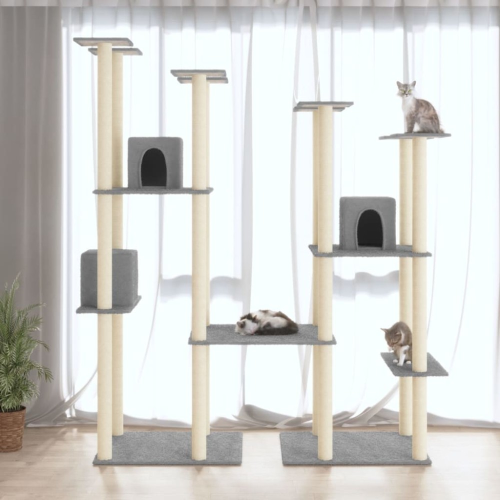 Cat Tree with Sisal Scratching Posts Cream 174 cm