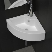 Wash Basin with Overflow 45x32x12.5 cm Ceramic Silver
