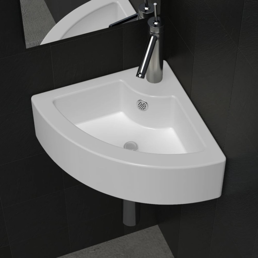 Wash Basin with Overflow 45x32x12.5 cm Ceramic Silver