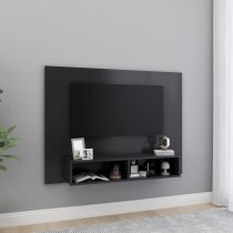 Wall TV Cabinet High Gloss Black 120x23.5x90 cm Engineered Wood