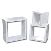 Cube shelf set of 3 White