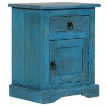 Bedside Table Solid Mango Wood 40x30x50 cm Blue