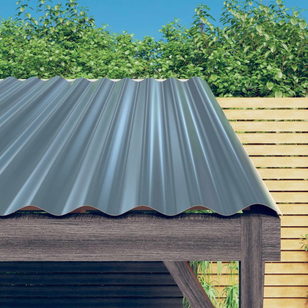 Roof Panels 36 pcs Powder-coated Steel Green 60x36 cm