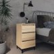 Bed Cabinet with Metal Legs 2 pcs Grey 40x35x69 cm