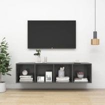TV-Wandschrank Hochglanz-Schwarz 37x37x107 cm Holzwerkstoff