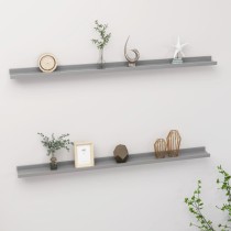 Wall Shelves 2 pcs Concrete Grey 40x9x3 cm